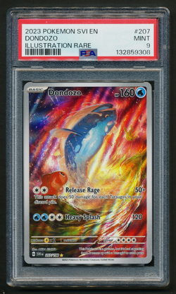 Dondozo 207/198 IR Illustration Rare Holo Pokemon 2023 Scarlet & Violet PSA 9 - Image 1