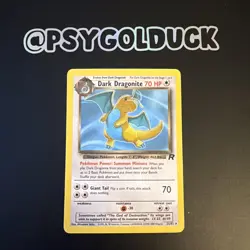 Damaged Pokemon TCG Dark Dragonite Card 22/82 Team Rocket Unlimited - Image 1