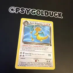 Damaged Pokemon TCG Dark Dragonite Card 22/82 Team Rocket Unlimited - Image 2