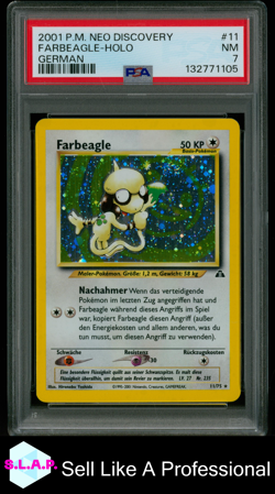 FARBEAGLE POKEMON 11/75 2001 NEO DISCOVERY HOLO GERMAN PSA 7 - Image 1