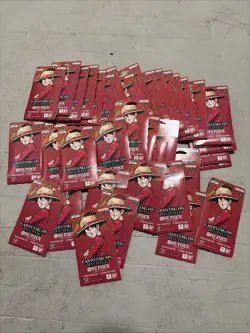 LOT OF 40 One Piece OP-13 Carrying on His Will Sleeved Blister Booster Packs - Image 1