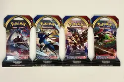 Pokemon TCG Sword & Shield Base Sleeved Booster Packs Complete Set (4) In all - Image 1