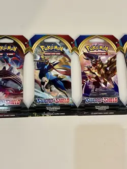 Pokemon TCG Sword & Shield Base Sleeved Booster Packs Complete Set (4) In all - Image 3