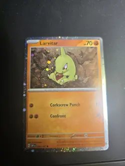 Pokemon TCG Larvitar Cosmos Holo Card 105/197 Pokemon SV: Obsidian Flames NM - Image 1