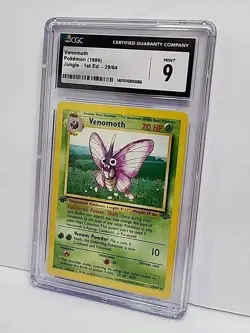 CGC 9 Venomoth 1st Edition 29/64 Rare Jungle 1999 Pokemon Card Graded Mint - Image 1