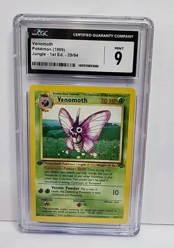 CGC 9 Venomoth 1st Edition 29/64 Rare Jungle 1999 Pokemon Card Graded Mint - Image 2