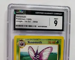 CGC 9 Venomoth 1st Edition 29/64 Rare Jungle 1999 Pokemon Card Graded Mint - Image 3