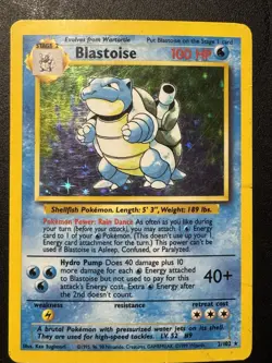 Pokemon TCG Blastoise Holo Rare Card 2/102 Base Set - Image 1