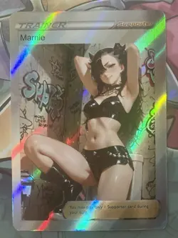 Pokemon Marnie Anime Waifu Custom DIY Trainer Art Sexy Pokemon card - Image 1