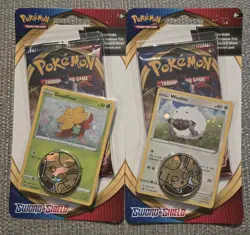2 x Pokemon Sword & Shield Blister Booster Packs Wooloo Gossifleur Promos - Image 1