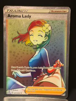 Aroma Lady 221/203 SWSH Evolving Skies Holo Secret Rare Pokemon Card AA10 NM1 - Image 2