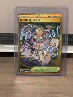 Pokemon Destined Rivals Jamming Tower 243/182 Gold Hyper Rare NM - Image 1