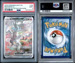 2025 POKEMON WHT EN-WHITE FLARE SPECIAL ILLUSTRATION RARE #166 RESHIRAM EX PSA 9 - Image 3