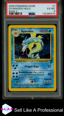 GYARADOS-HOLO BASE II POKEMON GAME BASE II 2000 7 PSA 6 - Image 1