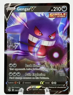 Gengar V - 156/264 - Ultra Rare NM-Mint Pokemon Sword & Shield - Fusion Strike - Image 1