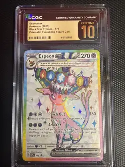 CGC PRISTINE 10 Espeon ex 175 SVP Black Star Promo Prismatic Evolutions Pokemon - Image 1