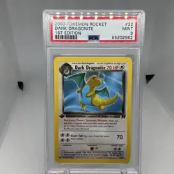 2000 POKEMON ROCKET 1ST EDITION #22 DARK DRAGONITE PSA 9 - Image 1