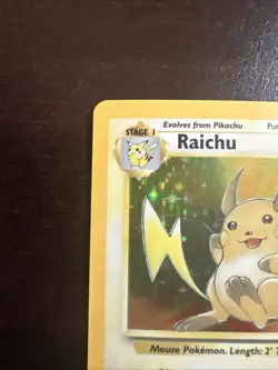Raichu 14/62 Holo Rare MP Pokemon TCG Fossil WOTC MP - Image 2