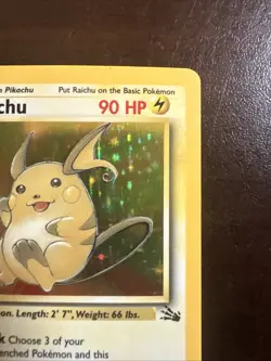 Raichu 14/62 Holo Rare MP Pokemon TCG Fossil WOTC MP - Image 3