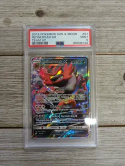 PSA 9 Graded Incineroar GX Team Up 2019 Pokemon Sun & Moon #97 - Image 1