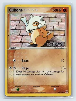 Pokemon TCG 2005 Cubone 60/113 EX Delta Species Reverse Stamped Holo - HP - Image 1