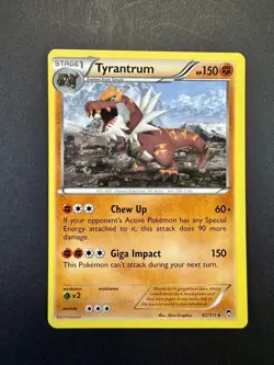 Pokemon TCG Tyrantrum 62/111 Regular Non Holo Rare XY Furious Fists 2014 NM - Image 1