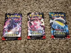 Pokemon Scarlet & Violet Paldean Fates Booster Pack Sealed LOT OF 3 - Image 1