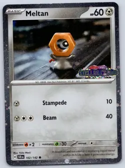 Meltan Cosmos Holo Stellar Crown Stamped Promo 102/142 (NM) - Pokemon TCG - Image 1