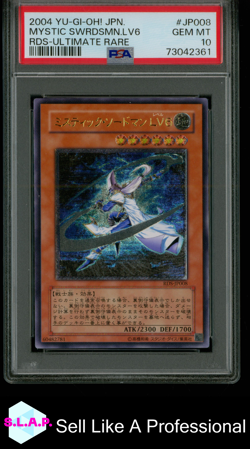 MYSTIC SWRDSMN.LV6 RDS-ULTIMATE RARE YU-GI-OH! JP 2004 JP008 PSA 10 - Image 1