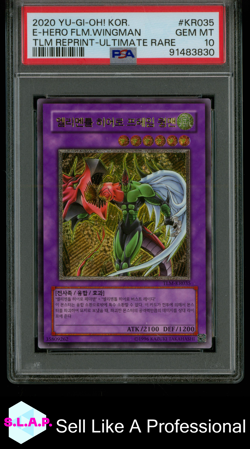 E-HERO FLM.WINGMAN TLM REPRINT-ULTIMATE RARE YU-GI-OH! KOREAN 2020 KR035 PSA 10 - Image 1