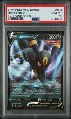 UMBREON V 2021 Pokemon Sword & Shield Evolving Skies #094 PSA 10 Gem Mint - Image 1