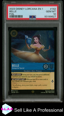 BELLE FOIL DISNEY LORCANA EN 1-THE FIRST CHAPTER 2023 142 PSA 10 - Image 1