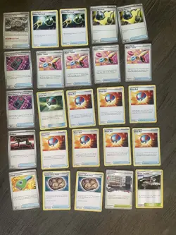 Lot of 100 Pokemon Trainer Cards Near Mint Condition Various Sets - Image 1