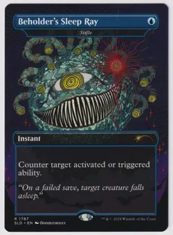 MTG 1X Beholder's Sleep Ray (Stifle) X1 (Borderless) Secret Lair Magic - NM/MT - Image 1
