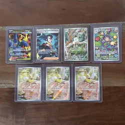 Lot Of 7 Pokemon TCG Phantasmal Flames Illustration Rare & Ultra Rare Card - Image 1