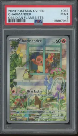 2023 Pokemon SVP EN Obsidian Flames ETB #044 Charmander Mint PSA 9 - Image 1