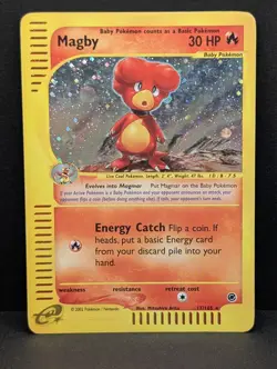 Magby 017/165 Expedition Base Set Holo Rare Pokemon TCG Nintendo e-reader MP+ - Image 1
