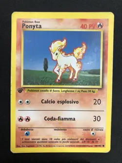 Pokemon Ponyta 60/102 Set Base Prima Edizione Wizards ITA Carte Vintage - Image 1