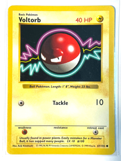POKEMON TCG, VOLTORB 67/102 Base Set (Shadowless Common - Image 1