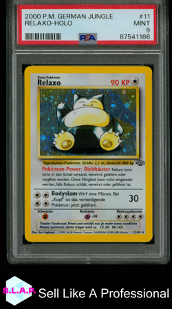 RELAXO-HOLO POKEMON GERMAN JUNGLE 2000 11 PSA 9 - Image 1