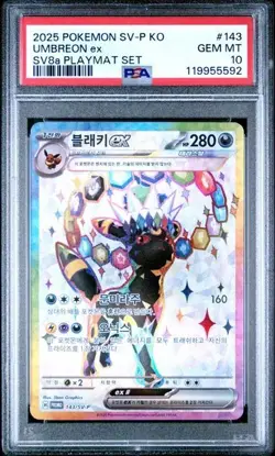 2025 Pokemon SV-P Korean Umbreon ex SV8a Playmat Set #143 GEM MINT PSA 10 - Image 1