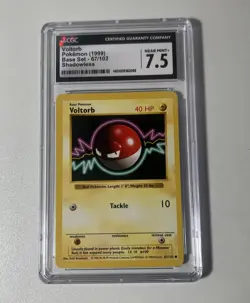 Voltorb Pokemon Base Set 1999 67/102 Shadowless CGC 7.5 Near Mint + - Image 1
