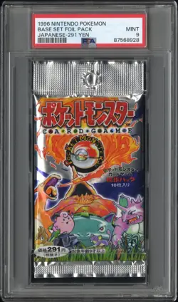 Pokemon 1996 Japanese Booster Pack 291 Vintage PSA 9 MINT Factory Sealed - Image 2