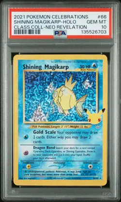 2021 POKEMON CELEBRATIONS CLASSIC COLL #66 SHINING MAGIKARP-HOLO PSA 10 - Image 1