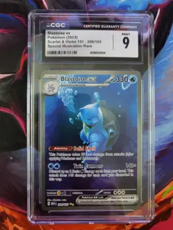 Pokemon Blastoise ex 200/165 Scarlet & Violet 151 Holo CGC 9 - Image 1