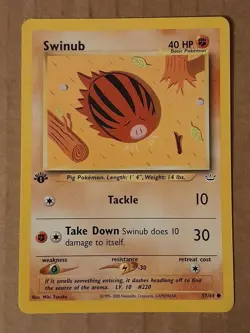Pokemon Swinub 57/64 1st Edition Neo Revelation LP See Pictures - Image 1