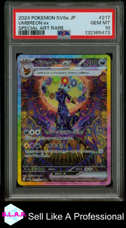 UMBREON EX SPECI4L ART RARE POKEMON JAP SV8A-TERASTAL FEST EX 2024 217 PSA 10 - Image 1