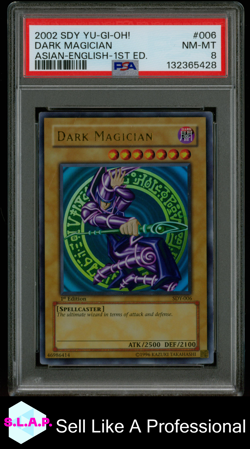 DARK MAGICIAN ASIAN-ENGLISH-1ST ED. YU-GI-OH! STARTER DECK: YUGI 2002 006 PSA 8 - Image 1