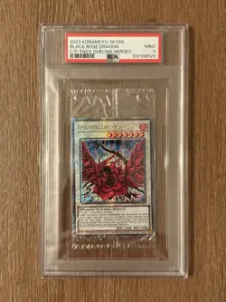 2023 Yu-Gi-Oh! BLACK ROSE DRAGON QC Secret Rare Cello Pack TN23-EN014 PSA 9 - Image 1