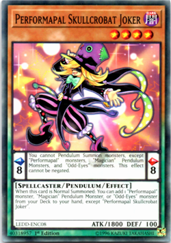Performapal Skullcrobat Joker - LEDD-ENC08 - Common - 1st Edition - Yugioh - Image 1